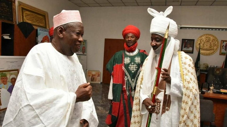 Governor Abdullahi Ganduje and deposed Emir Sanusi