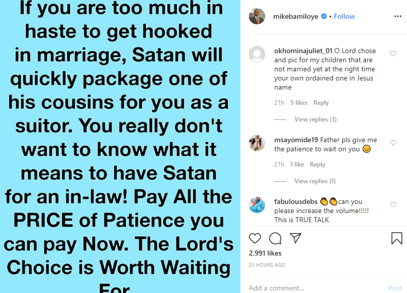 Mike Bamiloye marriage advise