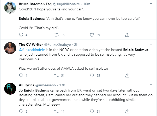 https://onlinenigeria.com/wp-content/uploads/2020/03/nigerians-call-eniola-badmus-out-for-not-self-isolating-after-returning-from-uk-4.png