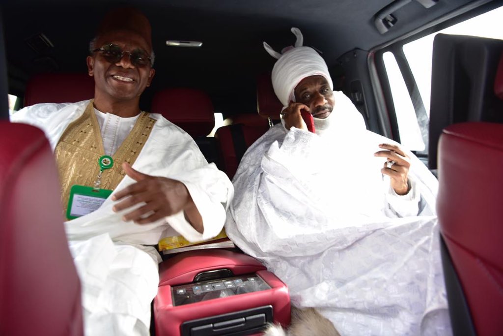 El-Rufai and Sanusi Lamido II leaving Awe for Abuja