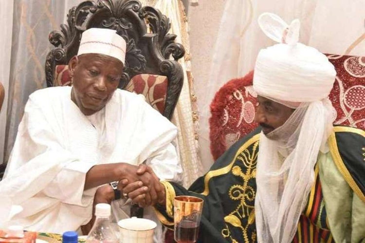Abdullahi Ganduje and Emir of Kano, Lamido Sanusi II.