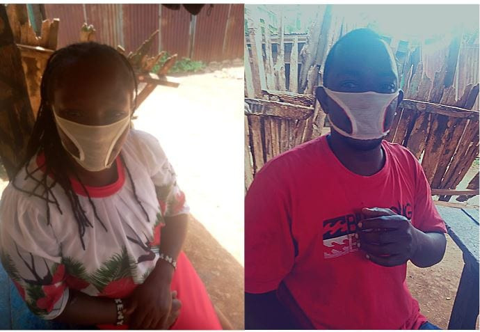 Residents of Kenyan community reduced to wearing panties fashioned into facemasks after they were duped by unscrupulous traders (photos)