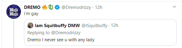 Davido’s DMW signee, Dremo admits he is gay