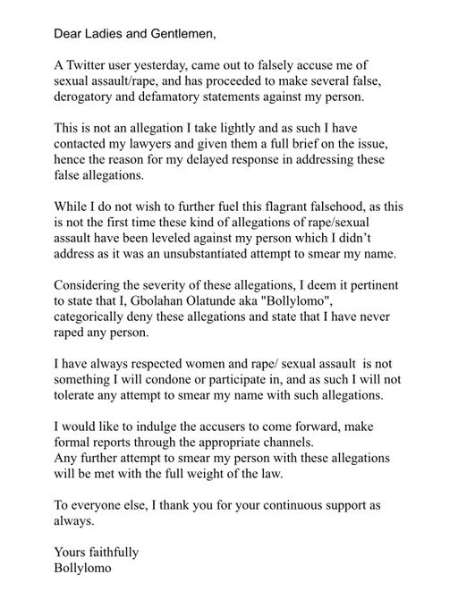 This is not the first time a rape allegation has been leveled against me; I have contacted my lawyers - Actor Bollylomo reacts to rape allegation