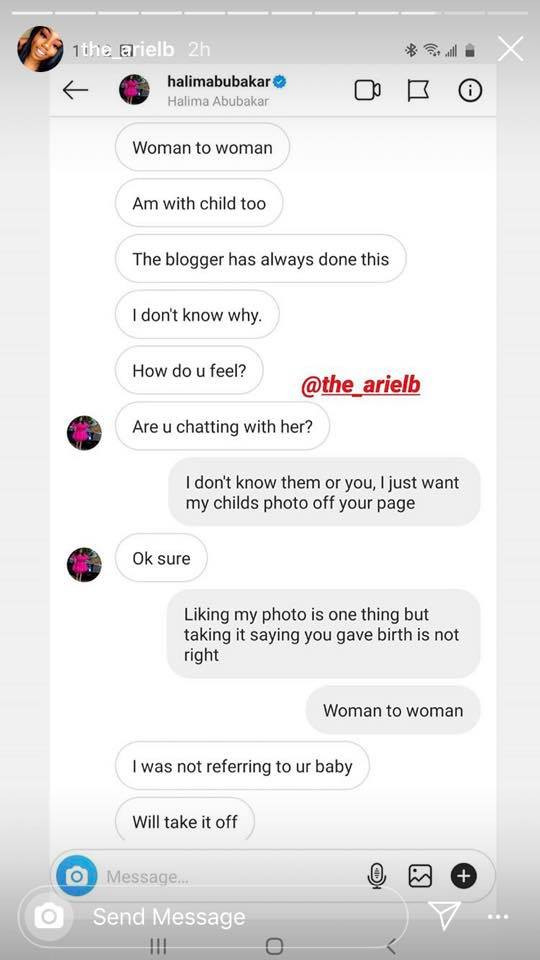 American mother drags Halima Abubakar for stealing her baby photo while announcing the birth of her child 