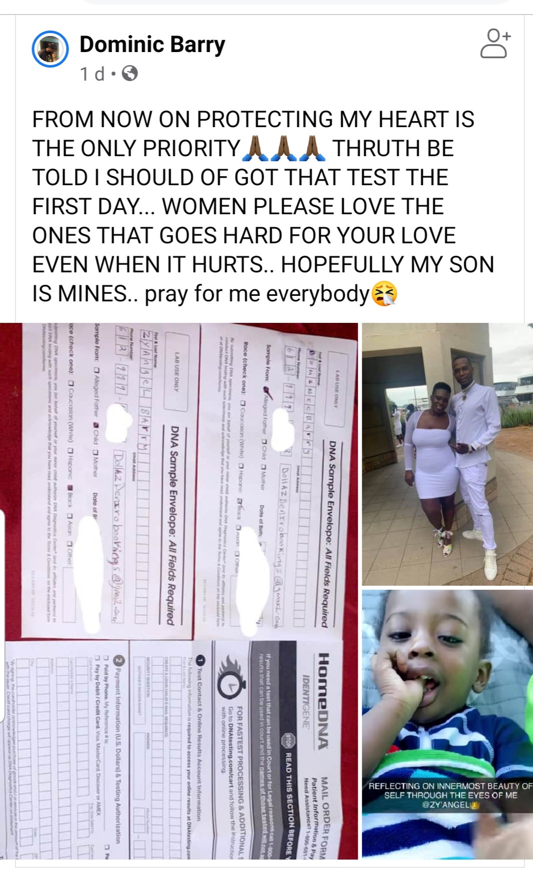 Man accuses his baby mama of beating him up over "jealousy, lies and envy"