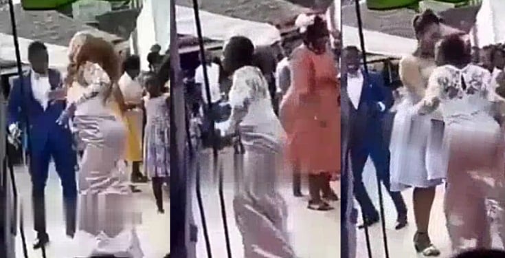 The bride dancing in excitement pulled off her wig and threw it away