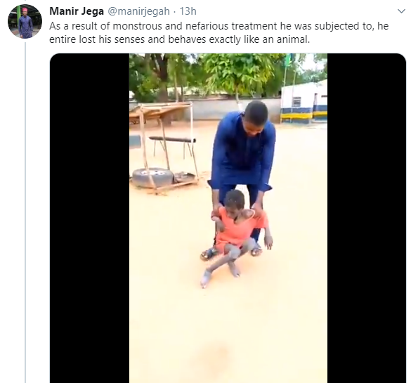 Moment epileptic boy chained for two years alongside animals is rescued (videos)
