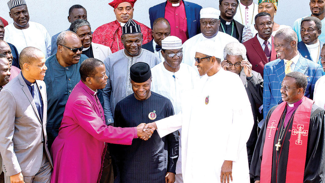 President Muhammadu Buhari and CAN officials