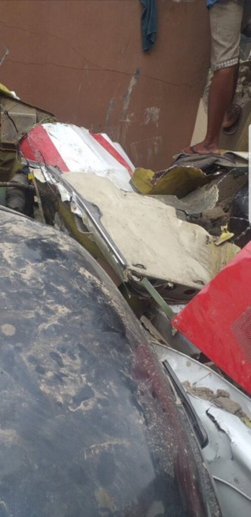 UPDATE: Photos from the scene of helicopter crash in Opebi Lagos 15