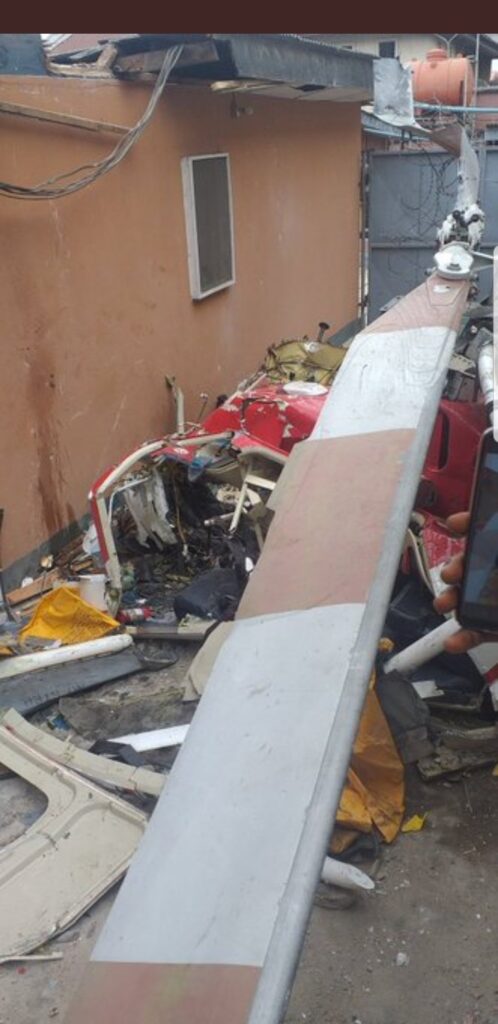 UPDATE: Photos from the scene of helicopter crash in Opebi Lagos 16