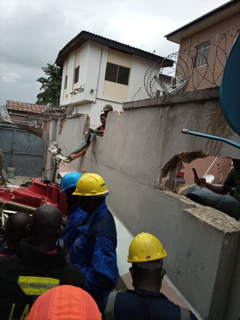UPDATE: Photos from the scene of helicopter crash in Opebi Lagos 20