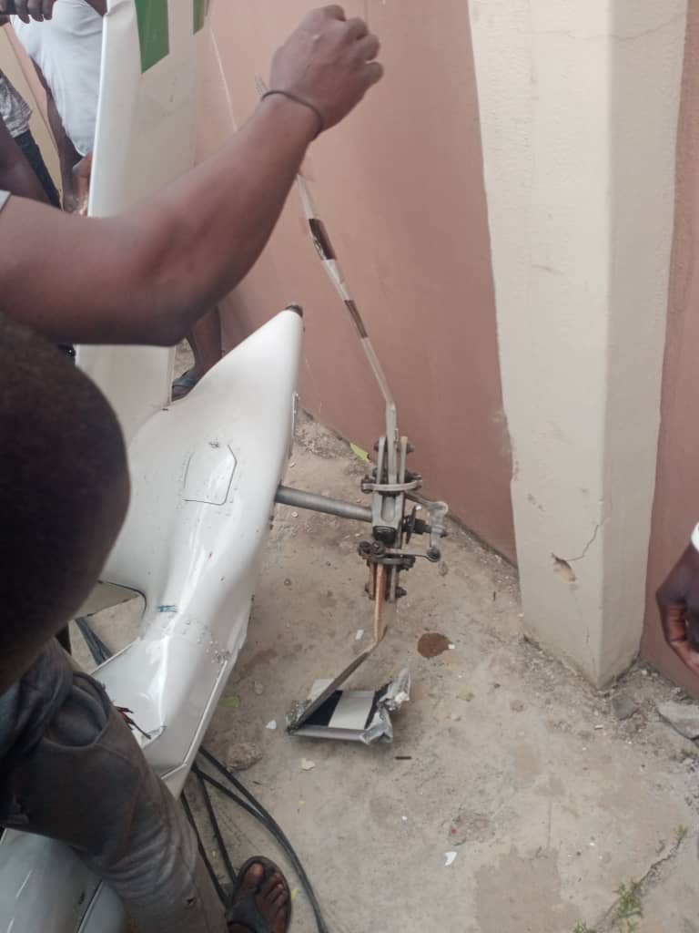 UPDATE: Photos from the scene of helicopter crash in Opebi Lagos 24