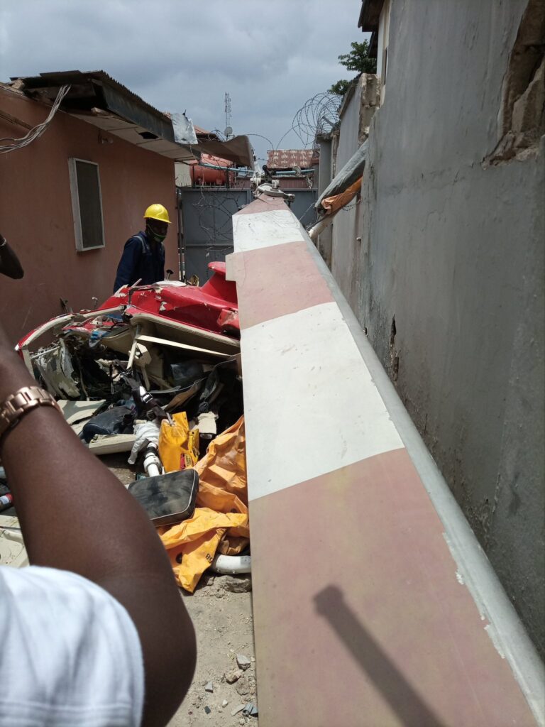 UPDATE: Photos from the scene of helicopter crash in Opebi Lagos 6