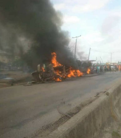 Many persons including primary school students burnt to death in a petrol tanker explosion in Kogi (graphic)