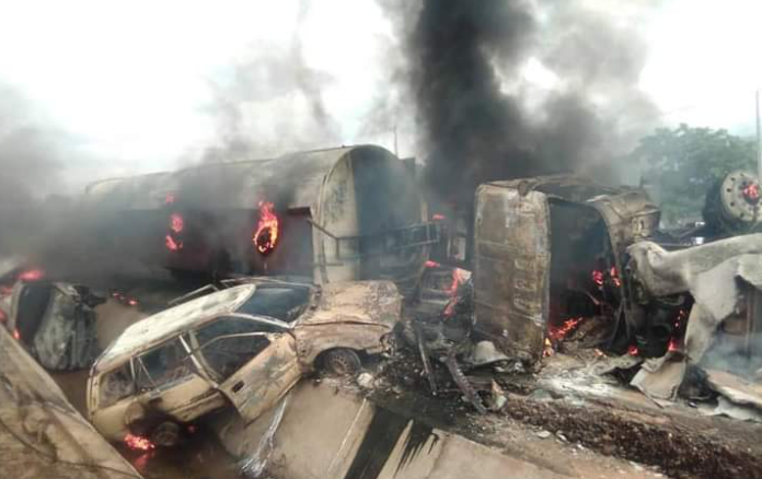 Many persons including primary school students burnt to death in a petrol tanker explosion in Kogi (graphic)