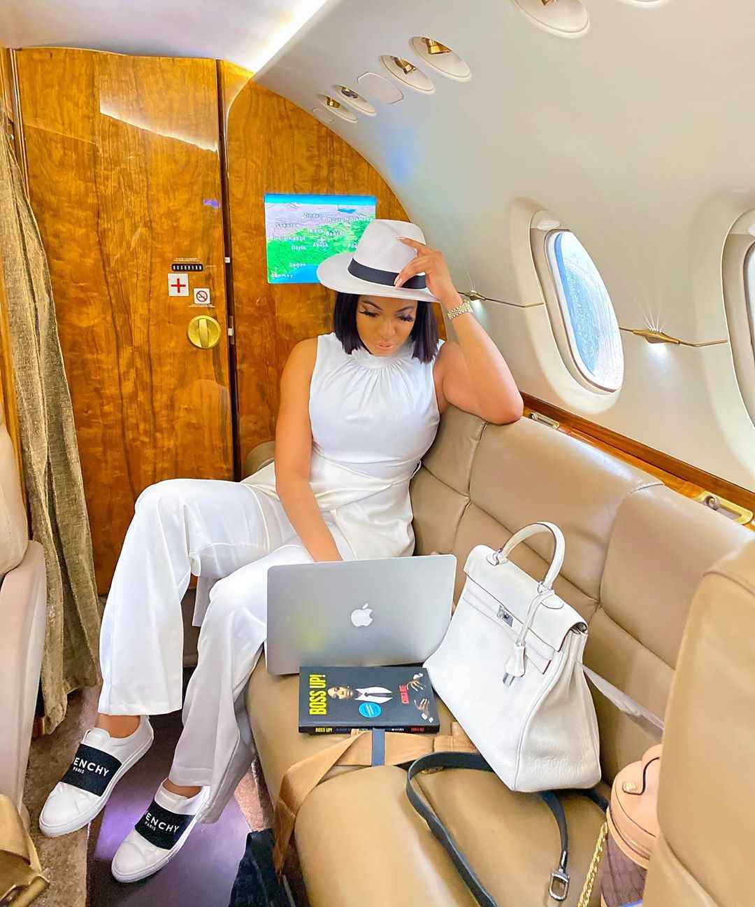 Chika Ike wows inside private jet
