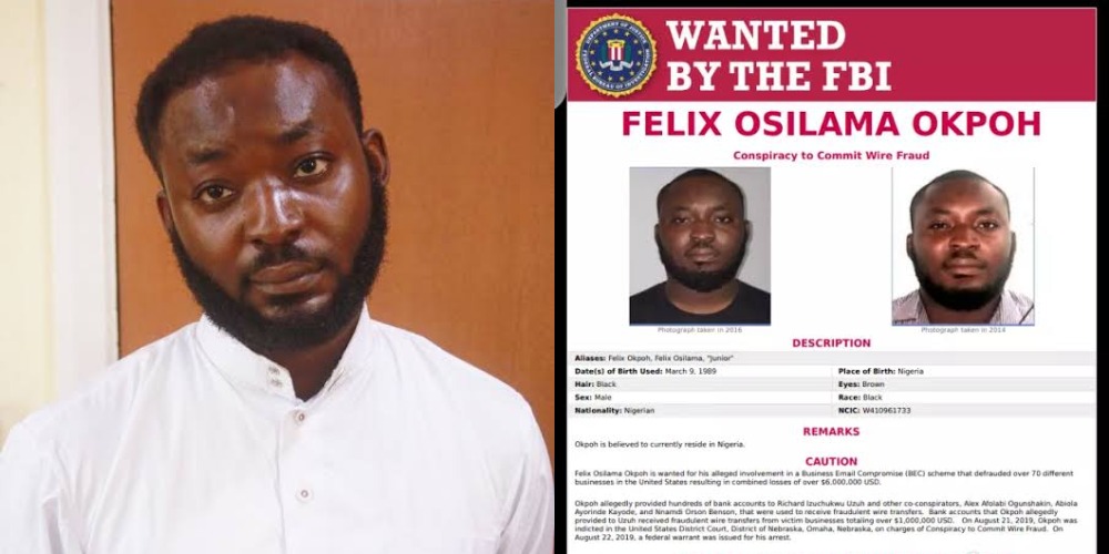 Nigerian man, Felix Okpoh Wanted By FBI Over $6 Million Internet Fraud, Surrenders To EFCC 1