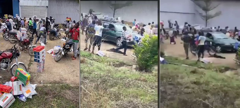 Another Warehouse Filled With COVID-19 Palliatives Currently Being Looted In Ede, Osun State [Video] 1