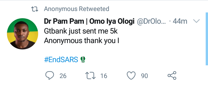 #EndSARS: Anonymous reportedly hacks GTBank, credits N5,000 to current account users 3