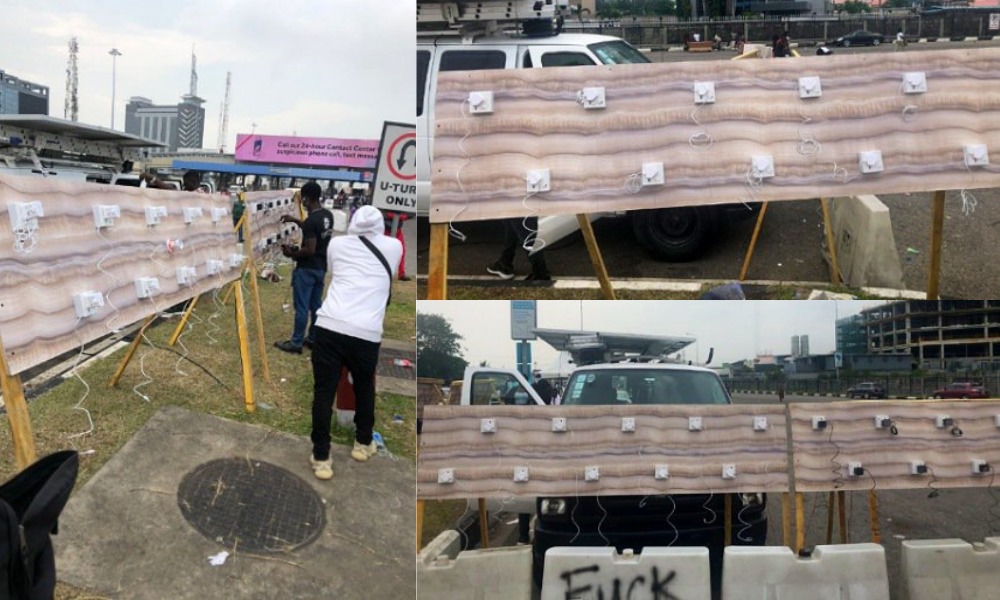 #EndSARS Protesters Setup Free Phone-Charging Spots At Lekki Toll Gate, Lagos [Video] 1