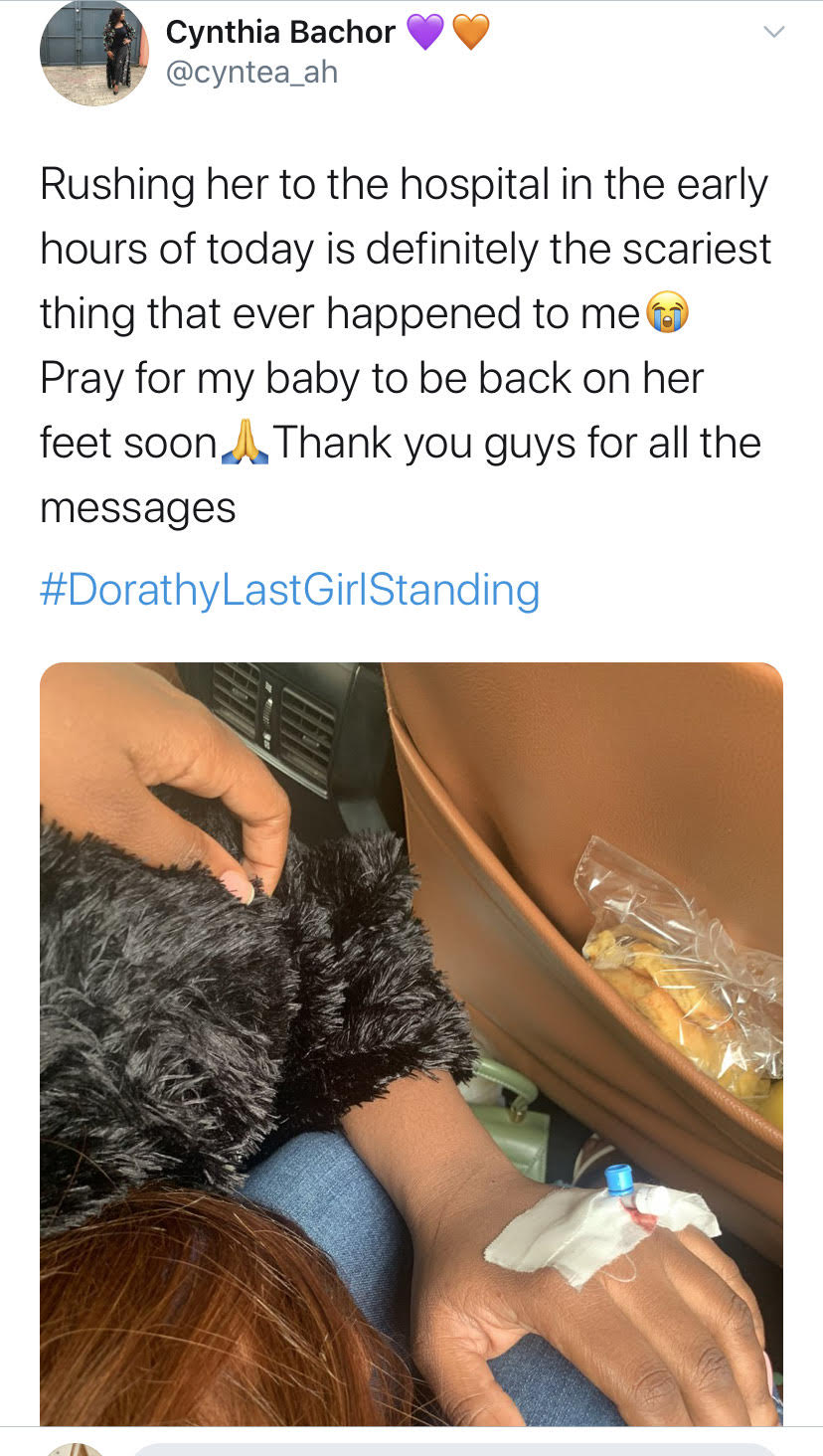 Ex-BBNaija Star, Dorathy Rushed To Hospital After She Broke Down For Undisclosed Ailment 2