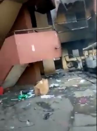 Lagos Secretariat burnt by hoodlums