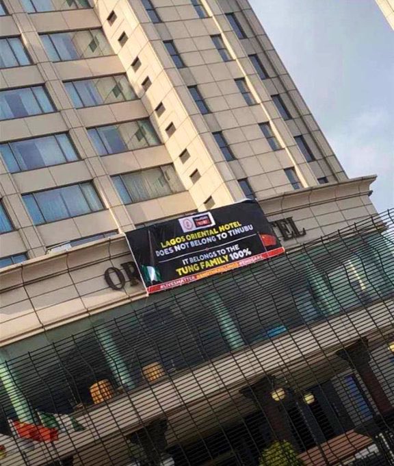 Oriental Hotel Puts Up Poster Denying It Is Owned By Tinubu After Attack By Angry Mob 2