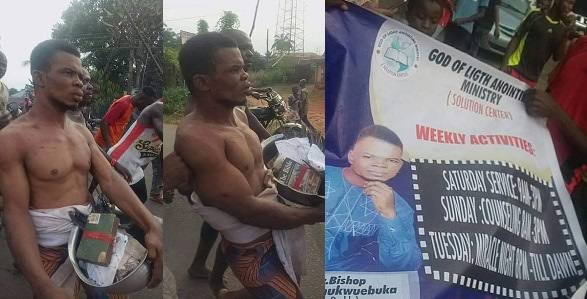 Anambra Pastor Allegedly Caught With Charms, Fetish Items In His Church [Photos/Video] 1