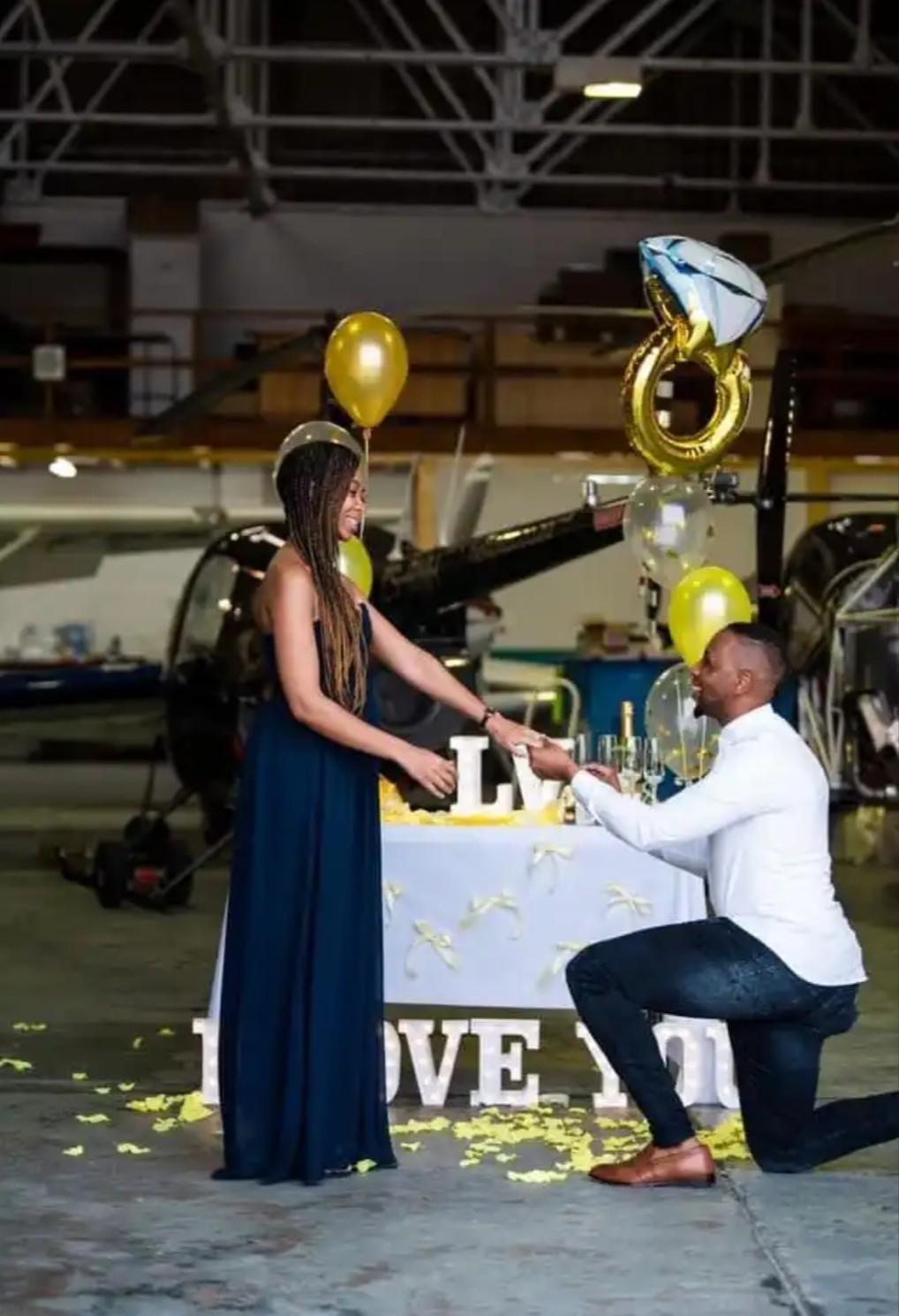 The man took his girlfriend on a helicopter ride to propose to her