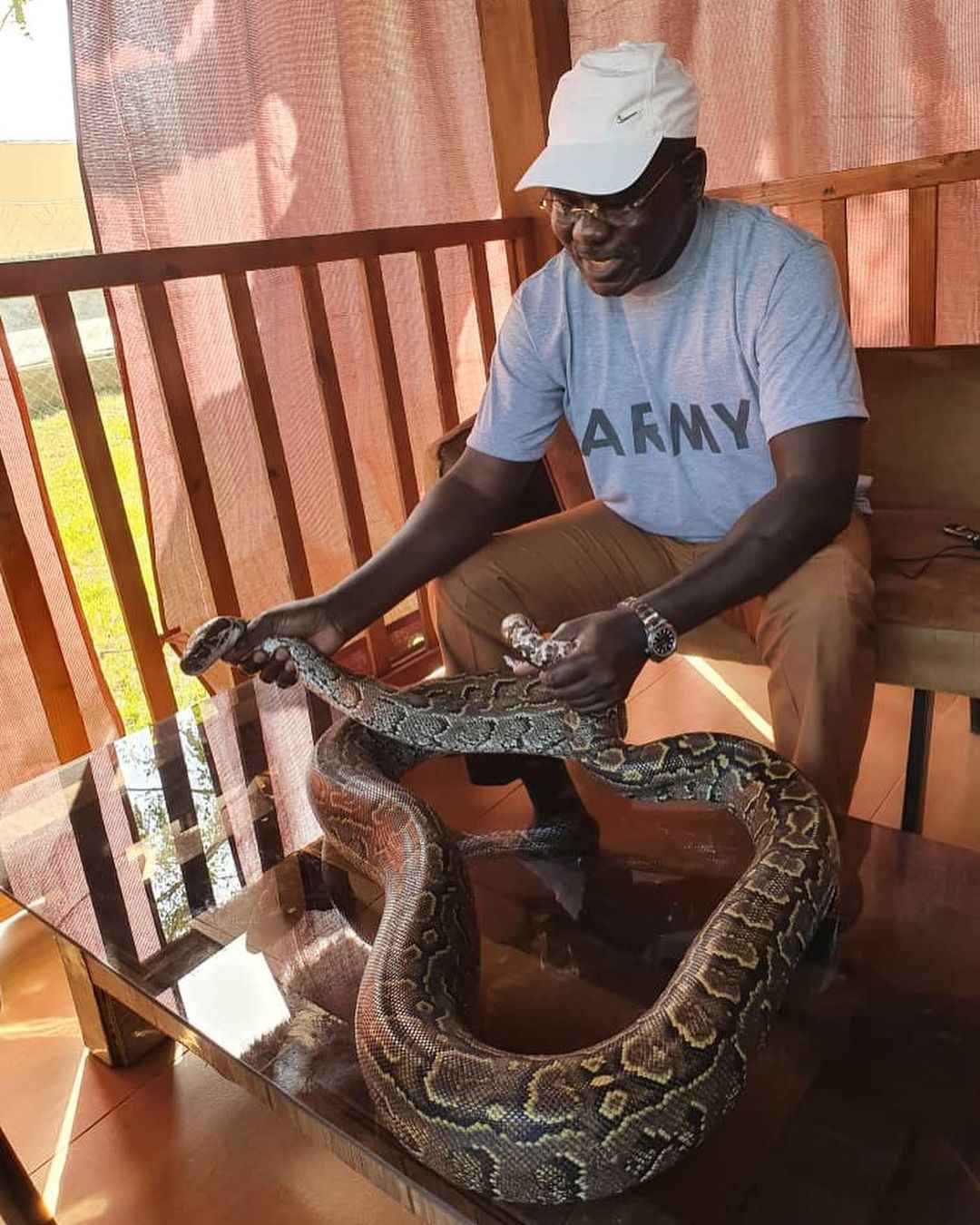 Army Boss, Buratai Poses With Snake In His Farm, Keeps Mum On Katsina Abduction 2