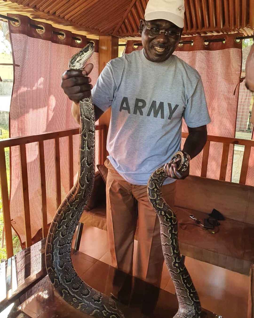 Army Boss, Buratai Poses With Snake In His Farm, Keeps Mum On Katsina Abduction 3