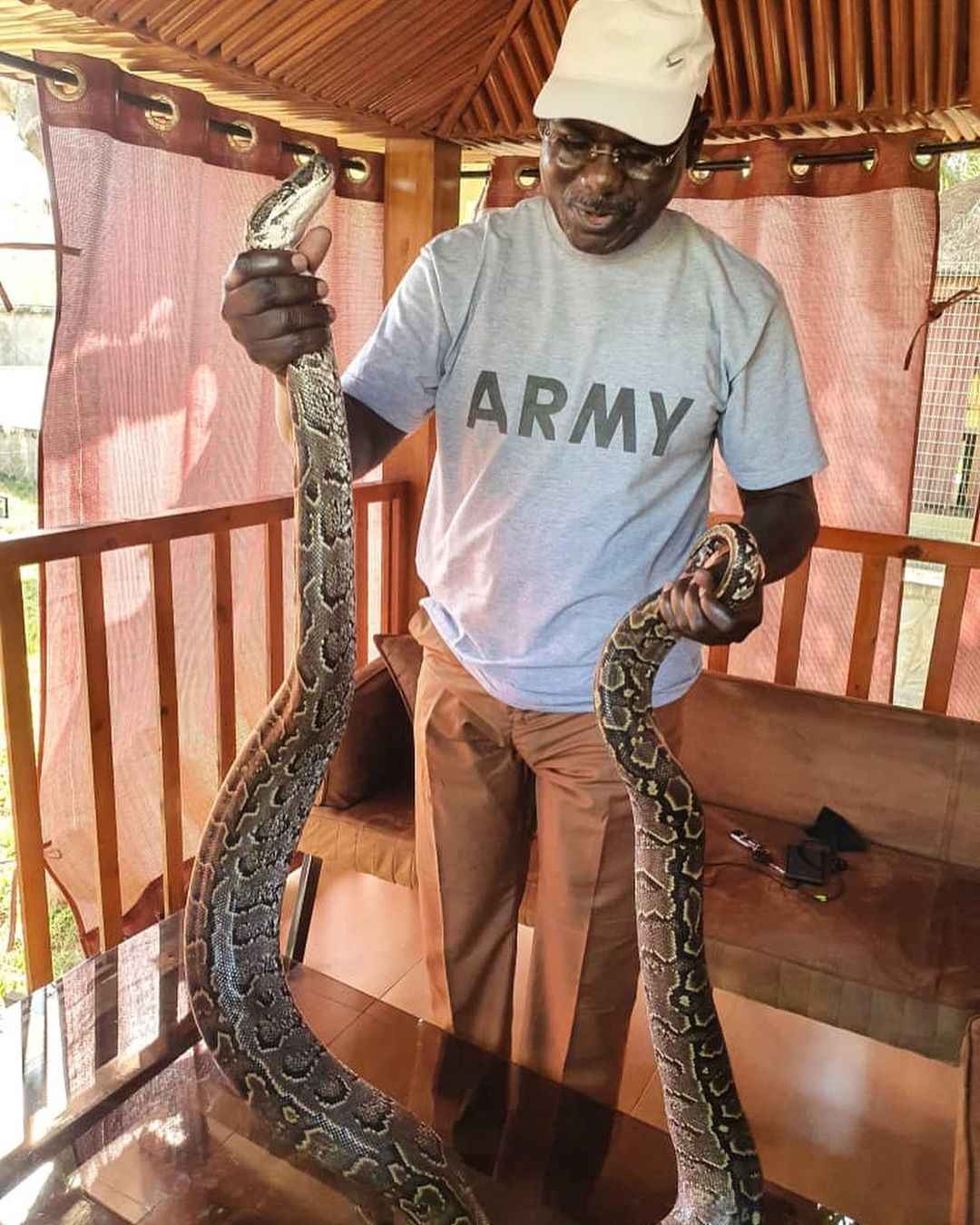 Army Boss, Buratai Poses With Snake In His Farm, Keeps Mum On Katsina Abduction 4