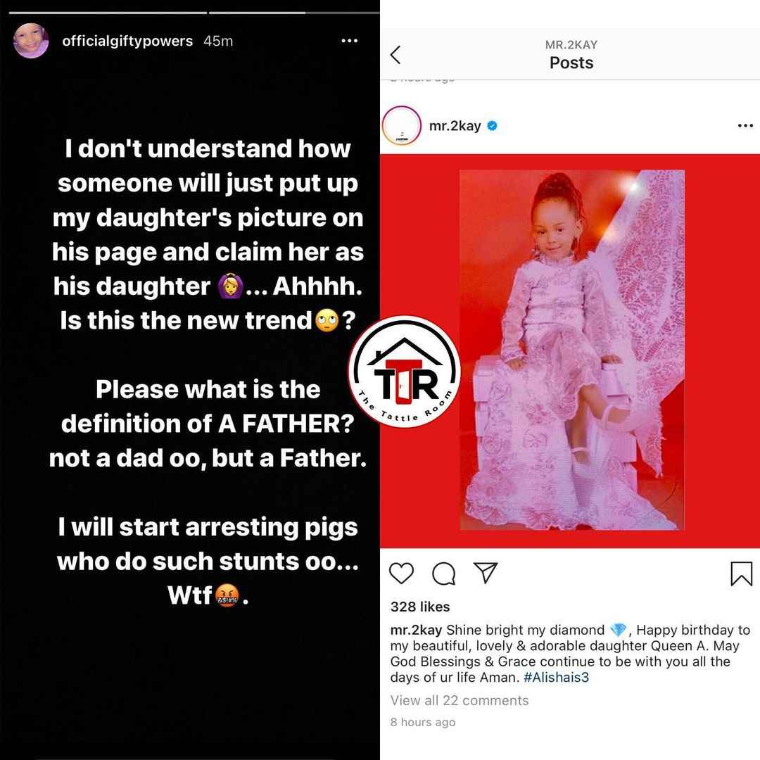 BBNaija's Gifty Powers Calls Mr 2Kay A Pig For Wishing Their Daughter A Happy Birthday 2