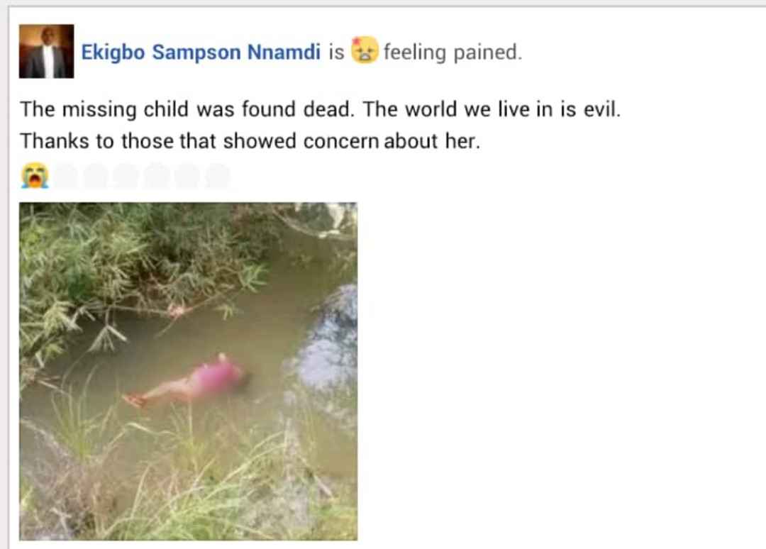 Body Of A Child Found Floating In Ebonyi River After She Was Declared Missing At End Of Year Party 3