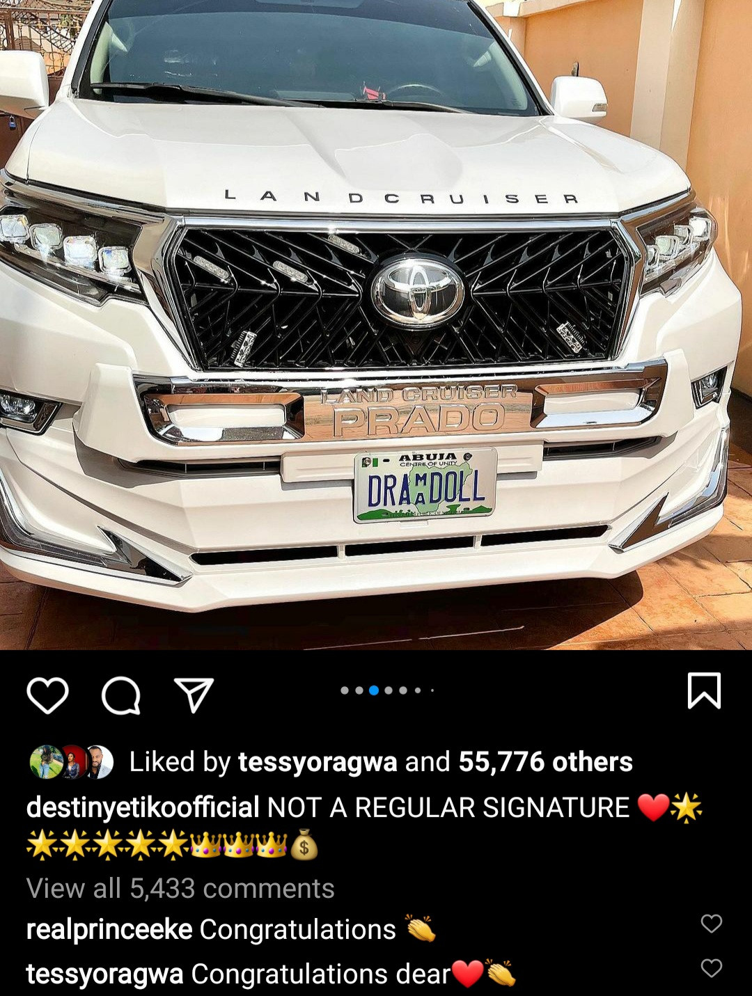 "An extra baby added to my garage" Actress, Destiny Etiko shows off her newest car (video)