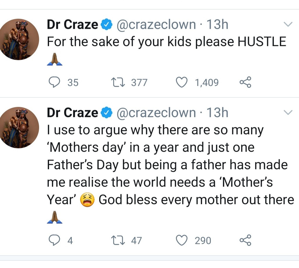 Craze Clown says being a father has helped him understand why there are multiple Mother's Day 2