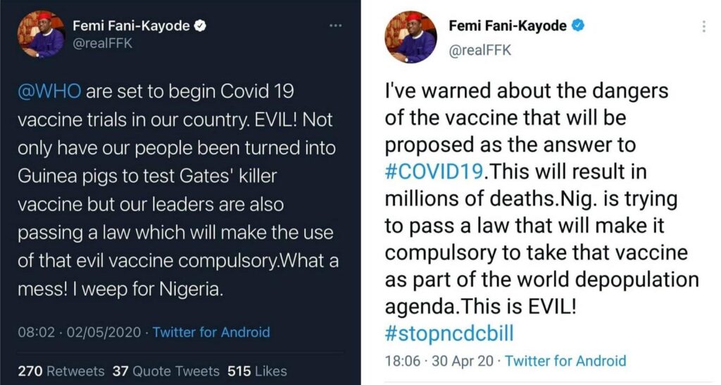 Fani-Kayode Takes COVID-19 Vaccine After Describing It As Evil And 'Gates Killer Vaccine' 2