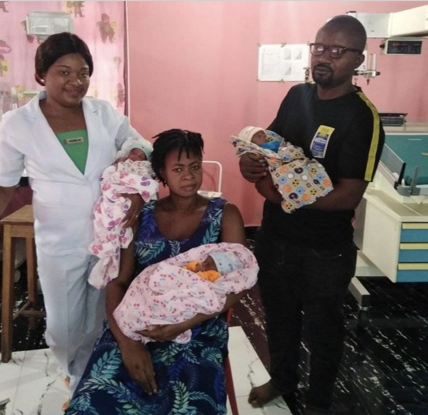 Nigerian Woman, Samuel Regina Gives Birth To Triplets After 11 Years Of Marriage [Photos] 2