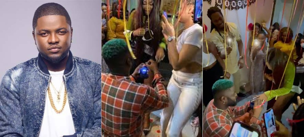 Singer, Skales Feeling Nervous As He Proposes To His Girlfriend At Her Birthday Party [Video] 1