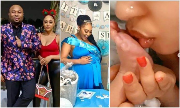 Tonto Dike's Ex-Husband, Olakunle Churchill Welcomes Baby Boy With New Wife, Rosy Meurer 1