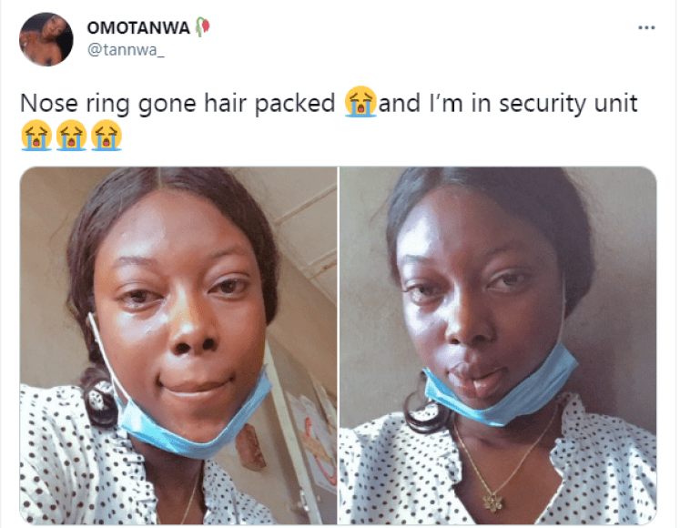 UNILORIN Student Detained, Forced To Remove Her Nose Ring And Pack Her Hair [Video] 3