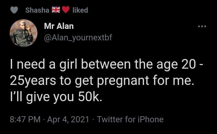 Nigerian Man Says He Will Pay N50,000 To Any Lady Who Would Get Pregnant For Him 2