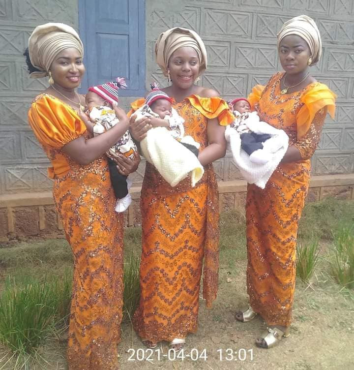 Triplets Who Married Same Day In Enugu, Welcome Baby Boys Within Same Period [Photos] 5