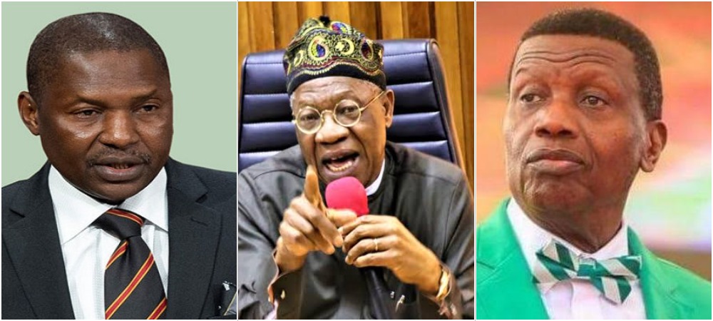 AGF Malami Will Prosecute Pastor Adeboye, Others Who Defied Twitter Ban - Lai Mohammed 1