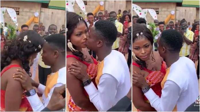 Drama As Bride Refuses To Kiss Her Groom On Their Wedding Day [Video]