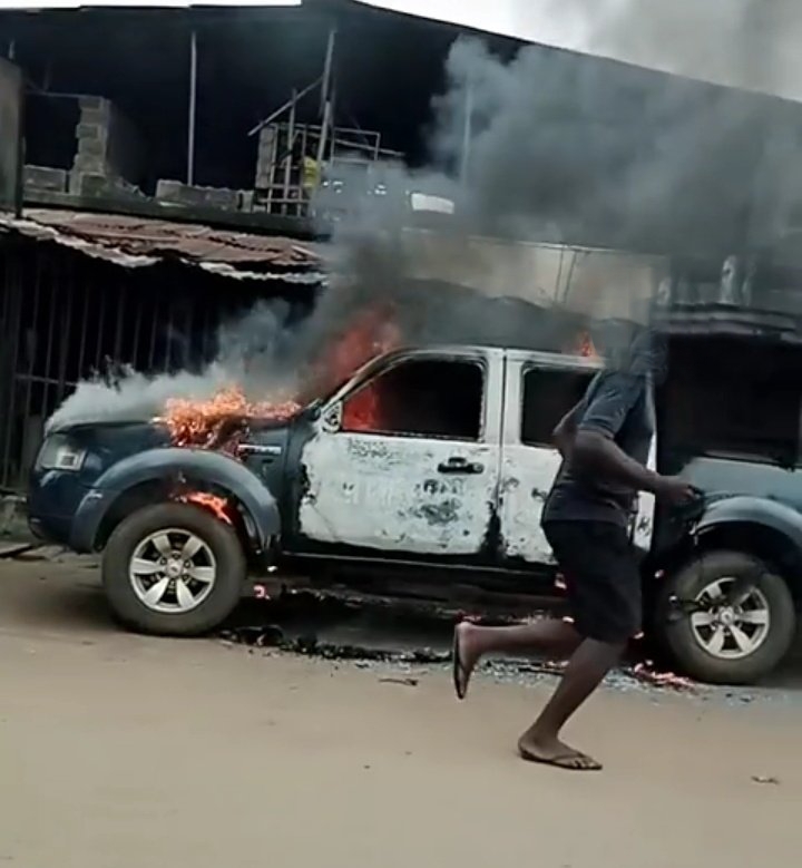 Gunmen Kill Three Policemen, Set Patrol Van Ablaze In Fresh Anambra Attack [Photos]