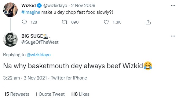 "I'm Beefing Wizkid Because He's Always Wining & Breaking Records" - Basketmouth