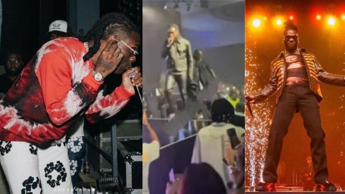Burna Boy Pushes Down A Fan Who Climbed On Stage Despite His Warning [Video]