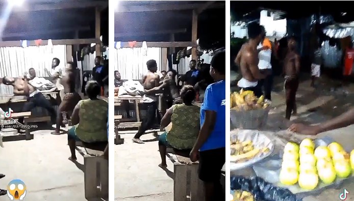 Drama As Two Young Men Fights Publicly Over Pretty Orange Seller [Video]